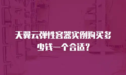 天翼云弹性容器实例购买多少钱一个合适？