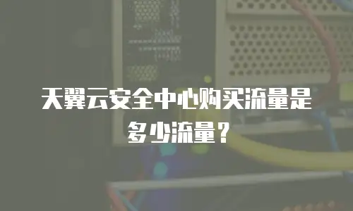 天翼云安全中心购买流量是多少流量？