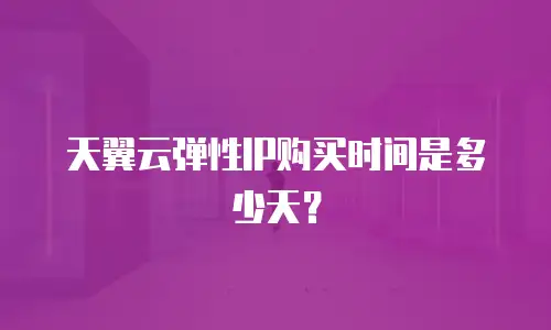 天翼云弹性IP购买时间是多少天？