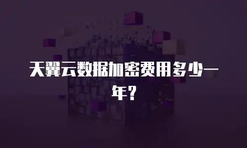 天翼云数据加密费用多少一年？
