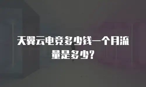 天翼云电竞多少钱一个月流量是多少？