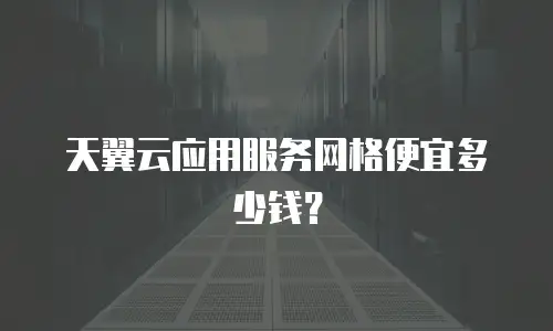 天翼云应用服务网格便宜多少钱？