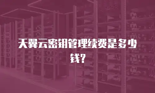 天翼云密钥管理续费是多少钱？