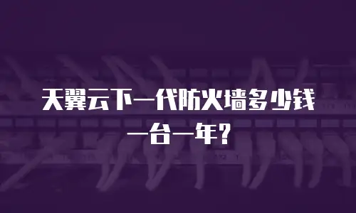 天翼云下一代防火墙多少钱一台一年？