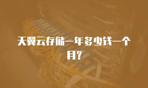 天翼云存储一年多少钱一个月？