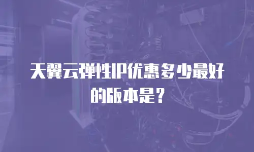 天翼云弹性IP优惠多少最好的版本是？