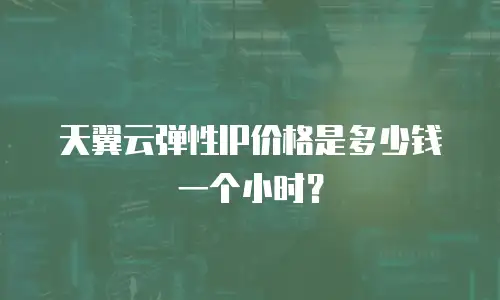 天翼云弹性IP价格是多少钱一个小时？