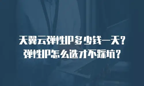 天翼云弹性IP多少钱一天？弹性IP怎么选才不踩坑？