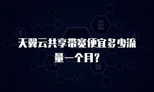 天翼云共享带宽便宜多少流量一个月？