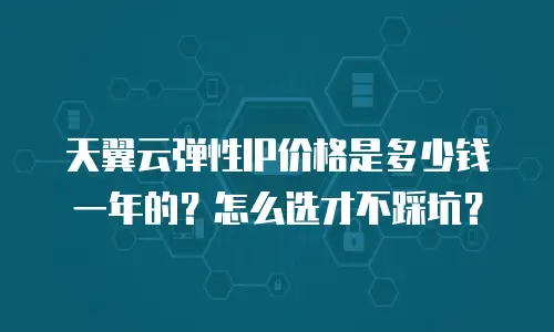 天翼云弹性IP价格是多少钱一年的？怎么选才不踩坑？