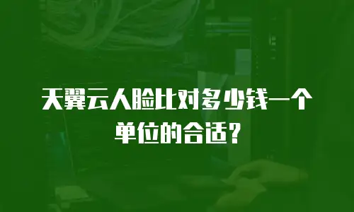 天翼云人脸比对多少钱一个单位的合适？