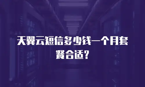 天翼云短信多少钱一个月套餐合适？