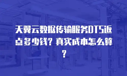 天翼云数据传输服务DTS返点多少钱？真实成本怎么算？