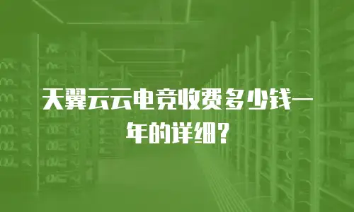 天翼云云电竞收费多少钱一年的详细？