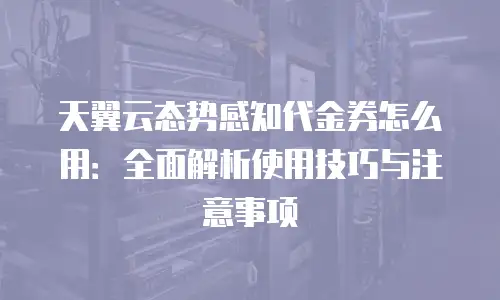 天翼云态势感知代金券怎么用：全面解析使用技巧与注意事项