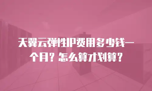 天翼云弹性IP费用多少钱一个月？怎么算才划算？