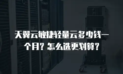 天翼云敏捷轻量云多少钱一个月？怎么选更划算？