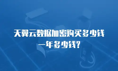 天翼云数据加密购买多少钱一年多少钱？
