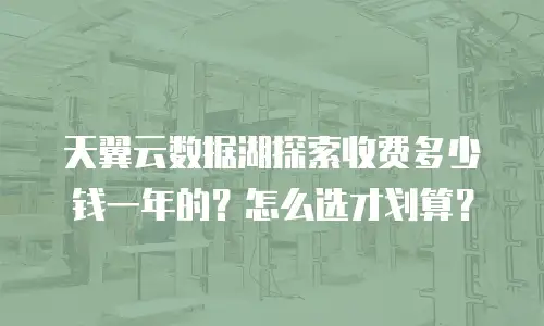 天翼云数据湖探索收费多少钱一年的？怎么选才划算？