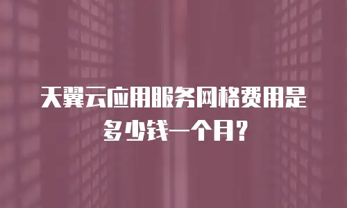天翼云应用服务网格费用是多少钱一个月？