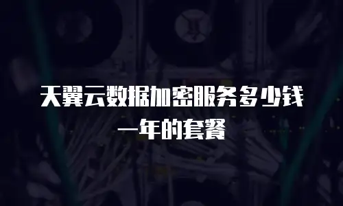 天翼云数据加密服务多少钱一年的套餐