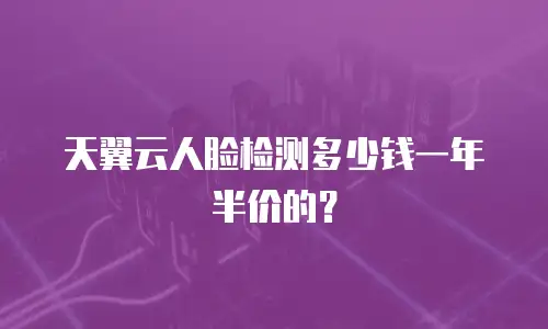 天翼云人脸检测多少钱一年半价的？