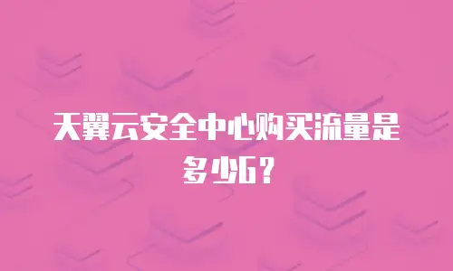 天翼云安全中心购买流量是多少G？
