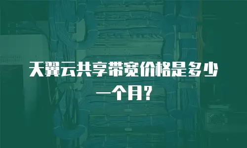 天翼云共享带宽价格是多少一个月？