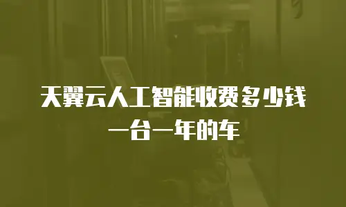 天翼云人工智能收费多少钱一台一年的车
