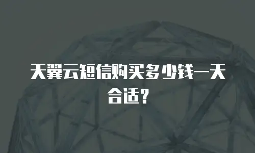 天翼云短信购买多少钱一天合适？