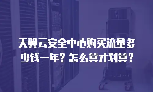 天翼云安全中心购买流量多少钱一年？怎么算才划算？