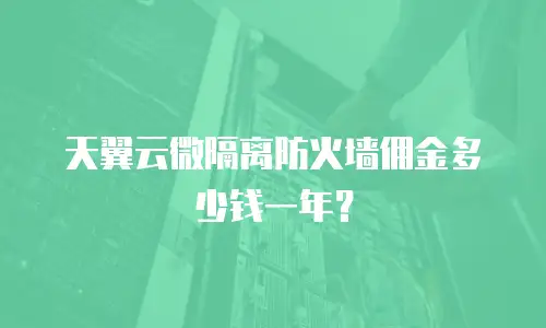 天翼云微隔离防火墙佣金多少钱一年？