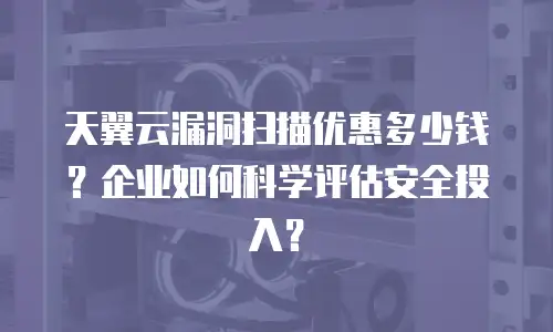 天翼云漏洞扫描优惠多少钱？企业如何科学评估安全投入？