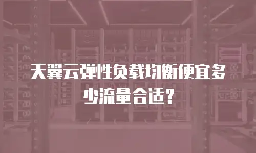天翼云弹性负载均衡便宜多少流量合适？