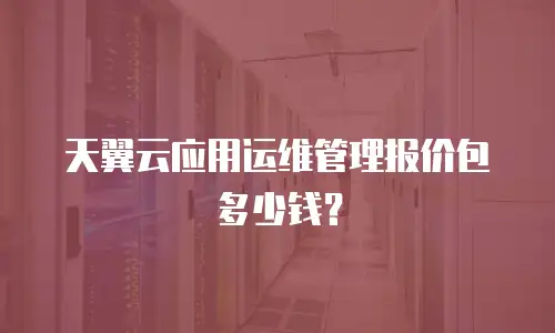 天翼云应用运维管理报价包多少钱？