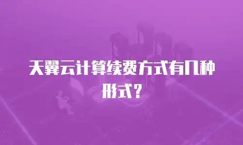 天翼云计算续费方式有几种形式？