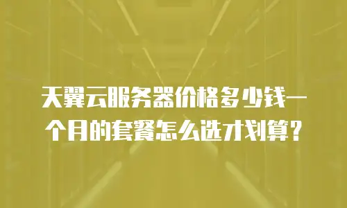 天翼云服务器价格多少钱一个月的套餐怎么选才划算？