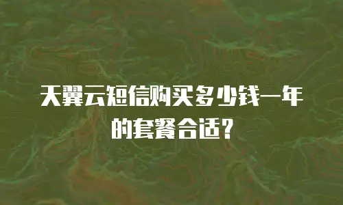 天翼云短信购买多少钱一年的套餐合适？
