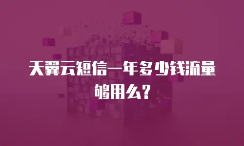 天翼云短信一年多少钱流量够用么？