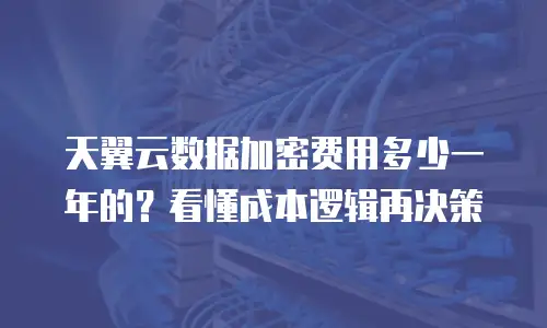 天翼云数据加密费用多少一年的？看懂成本逻辑再决策