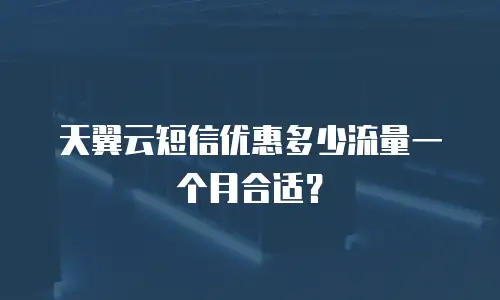 天翼云短信优惠多少流量一个月合适？