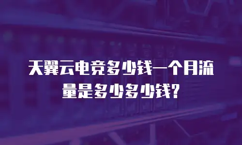 天翼云电竞多少钱一个月流量是多少多少钱？