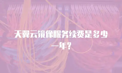 天翼云镜像服务续费是多少一年？