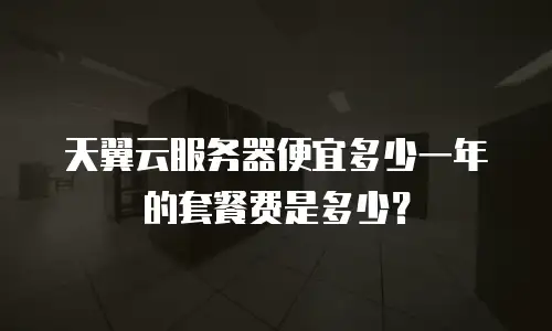 天翼云服务器便宜多少一年的套餐费是多少？