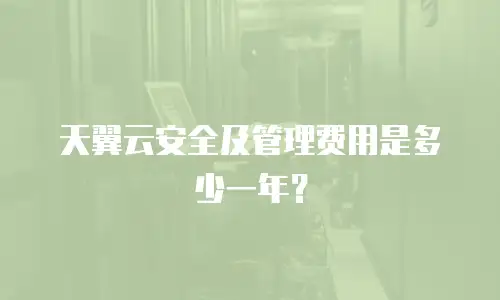 天翼云安全及管理费用是多少一年？
