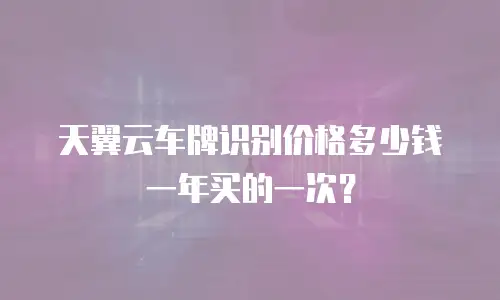 天翼云车牌识别价格多少钱一年买的一次？