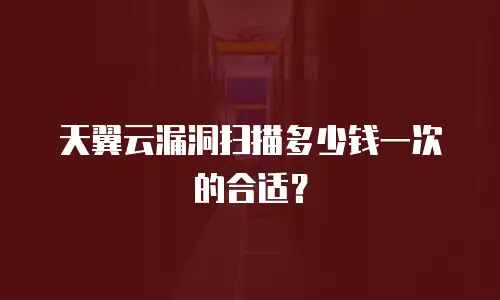 天翼云漏洞扫描多少钱一次的合适？