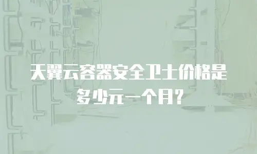 天翼云容器安全卫士价格是多少元一个月？