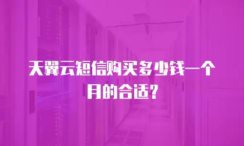 天翼云短信购买多少钱一个月的合适？