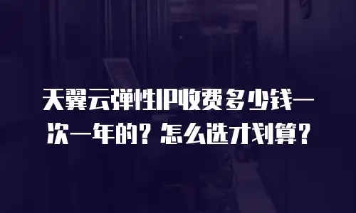 天翼云弹性IP收费多少钱一次一年的？怎么选才划算？